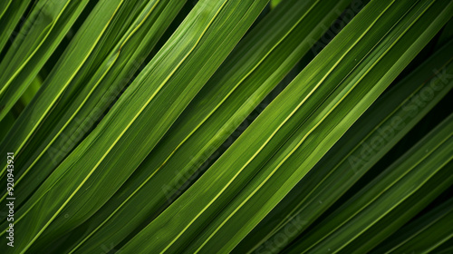 Striped of palm leaf, Abstract green texture background.