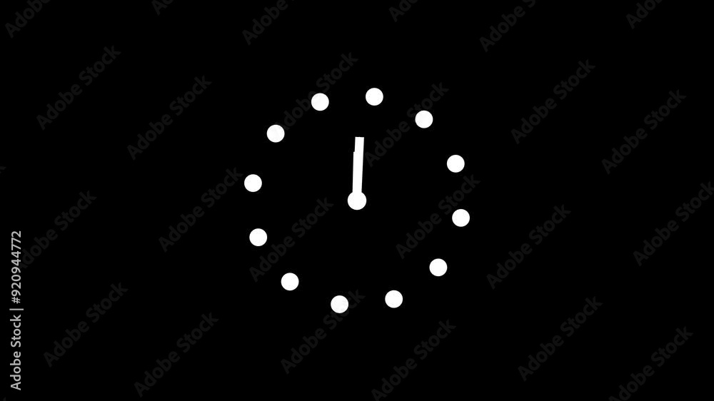 Stopwatch icon animation on black background. Stopwatch icon animation on black background.