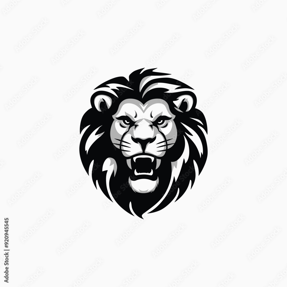 Fototapeta premium Lion head logo animal vector template illustration