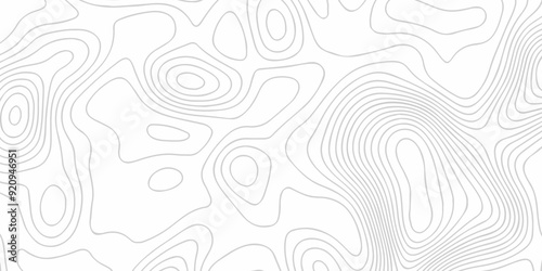 Topographic map background geographic line map with seamless ornament design. The black on white contours vector topography stylized height of the lines map.	