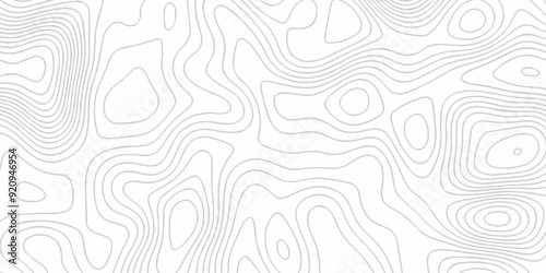 Topographic map background geographic line map with seamless ornament design. The black on white contours vector topography stylized height of the lines map.	