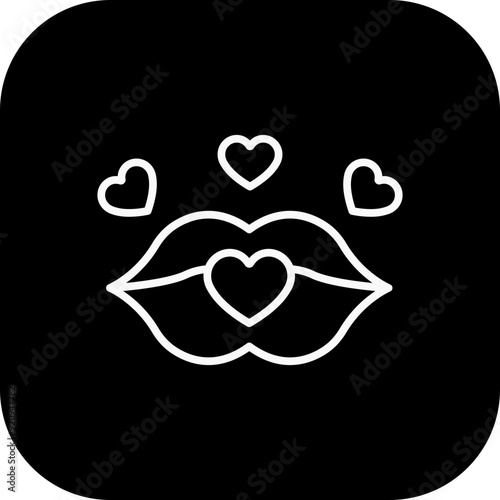 Lips Kiss Icon Design