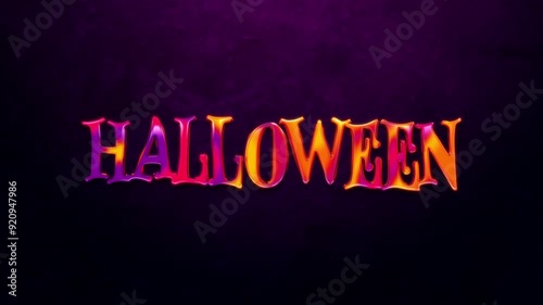 HALLOWEEN TITLE, LOOP ANIMATION 15 Secs with a purple background