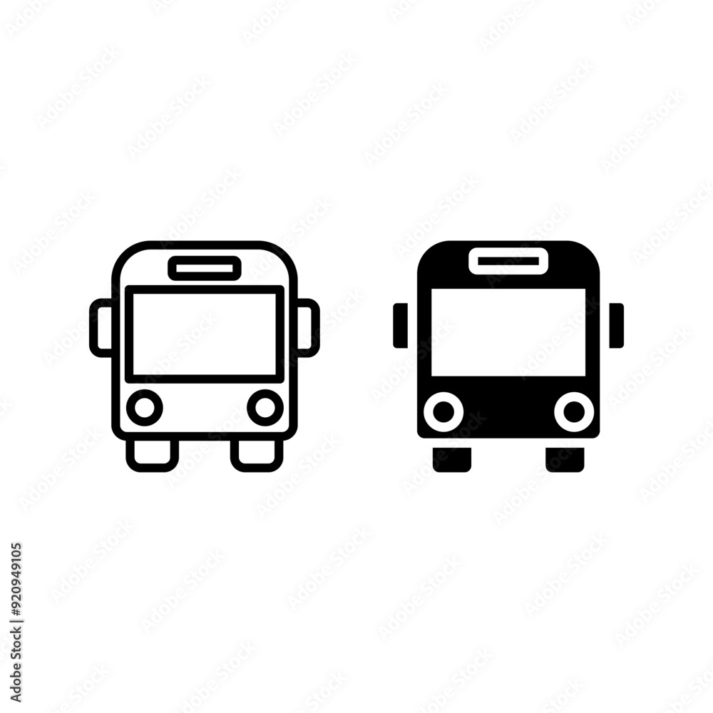 Bus icon set vector for web and mobile app color editable Bus icon set vector for web and mobile app color editable