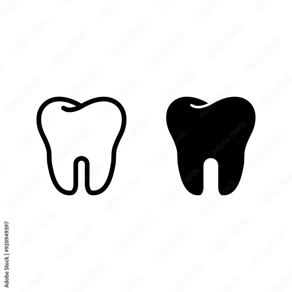 tooth icon set in flat design color editable tooth icon set in flat design color editable