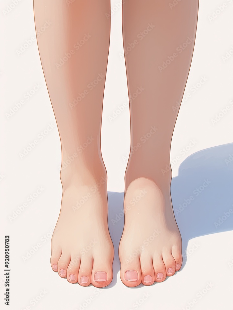 feet on white background