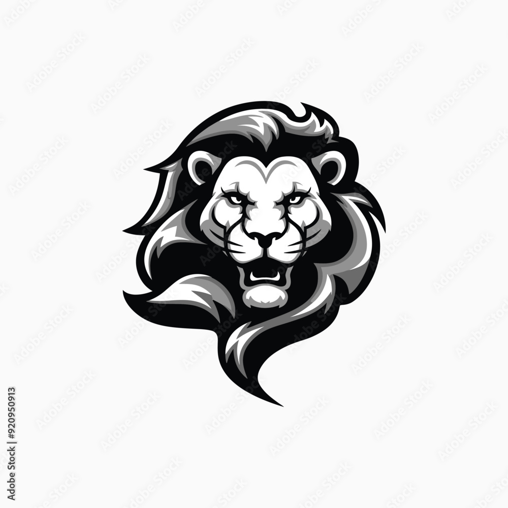 Lion head logo animal vector template illustration