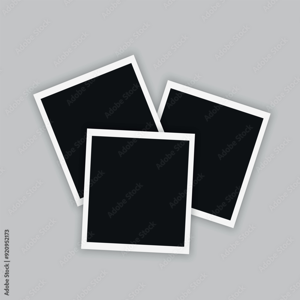 Three retro photo cards. Blank photo frame template. Vector illustration Three retro photo cards. Blank photo frame template. Vector illustration