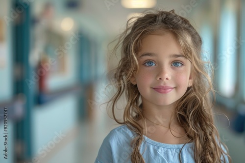 Capturing Hope: A Young Girl's Radiant Smile Lights Up a Hospital Hallway