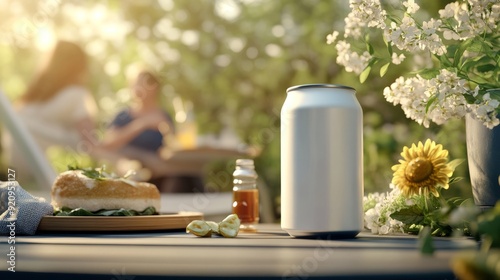 Wallpaper Mural presenting soda can for advertising photo shoot, Delicious beverages waiting to be branded for your picnic. Torontodigital.ca