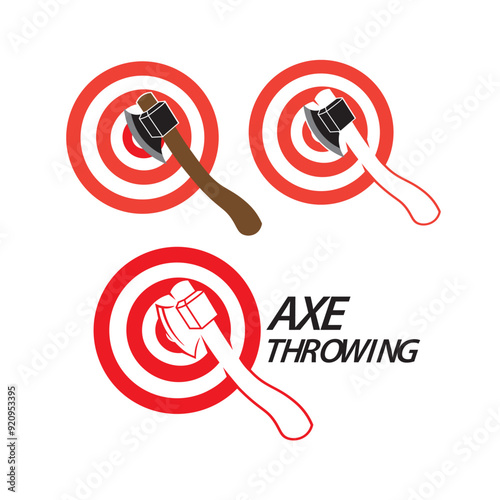 axe throwing target logo design vector graphc template