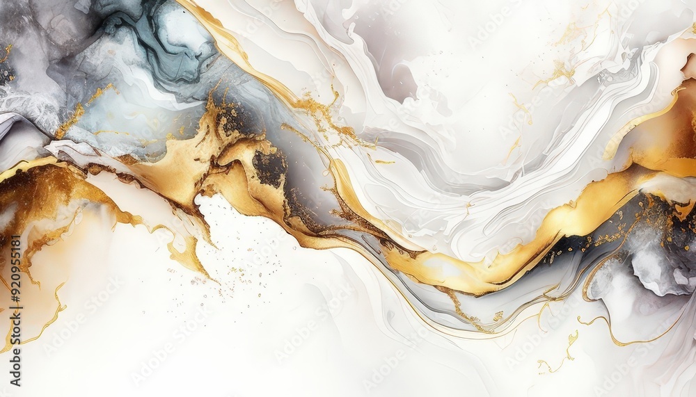 Abstract Art with Golden Accents