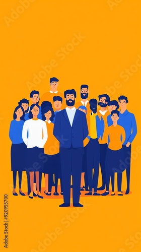 Diverse Group of People Standing Together.