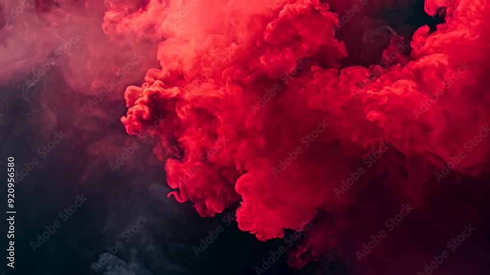 Vivid Red Smoke Abstract