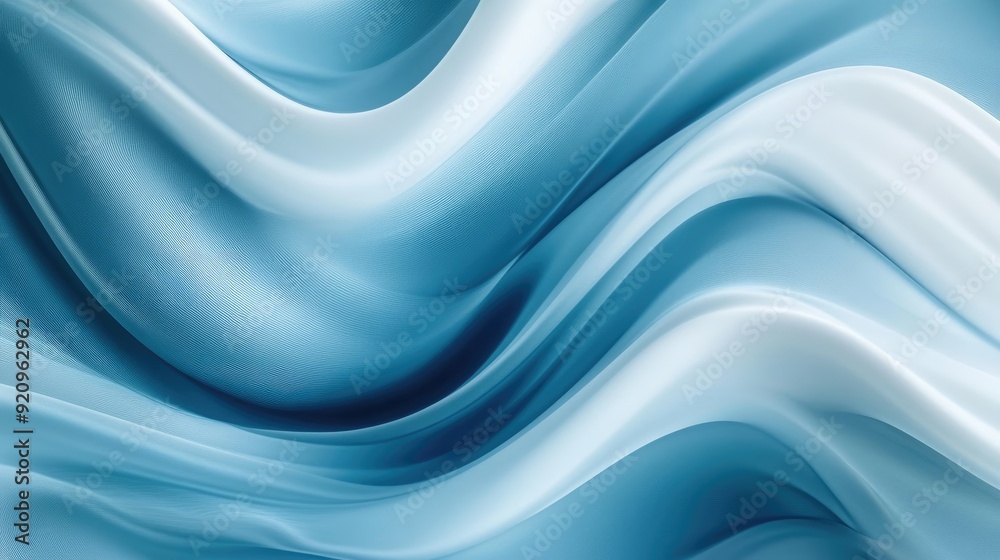 Fototapeta premium Smooth and dynamic blue and white diagonal rounded lines forming an abstract, flowing background