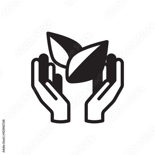 Holding Plant Solid Black