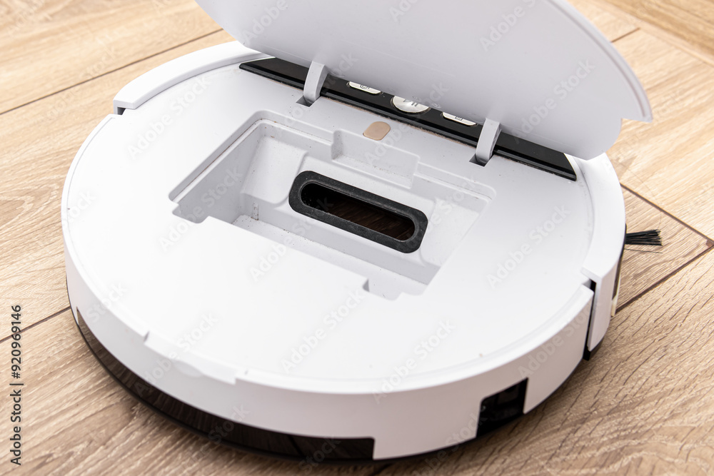 Open empty robot vacuum cleaner Open empty robot vacuum cleaner