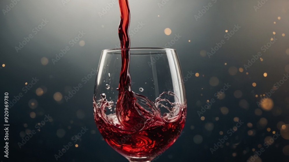 Fototapeta premium A closeup of one glass using the liquid inside swirling gracefully releasing the aromas & flavors of the wine.