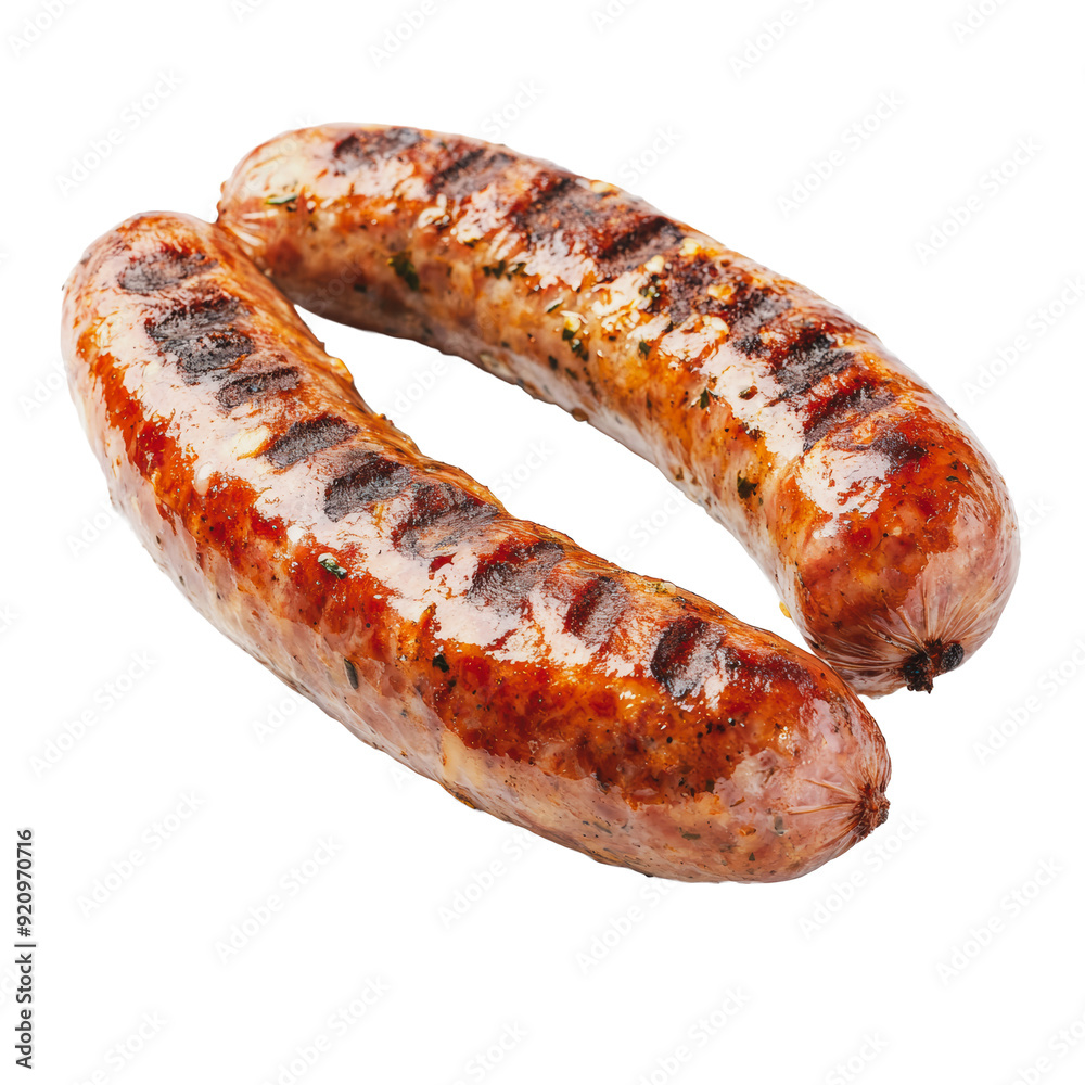 PNG Grilled sausages on a white background PNG Grilled sausages on a white background