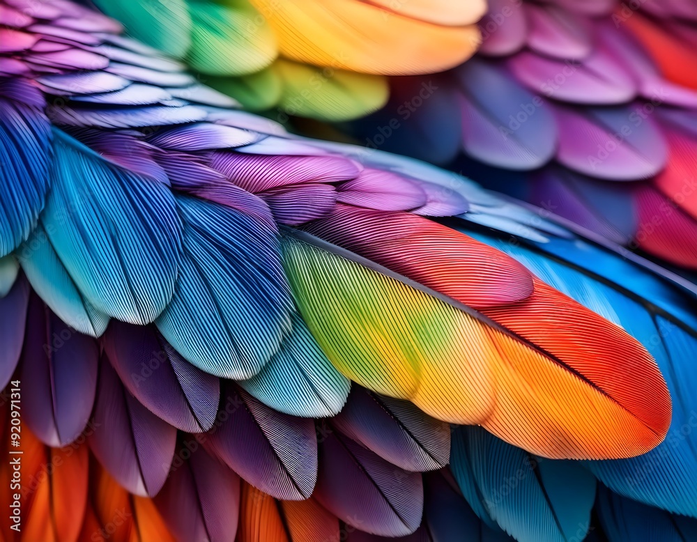 Obraz premium Close-up of overlapping multicoloured wings.