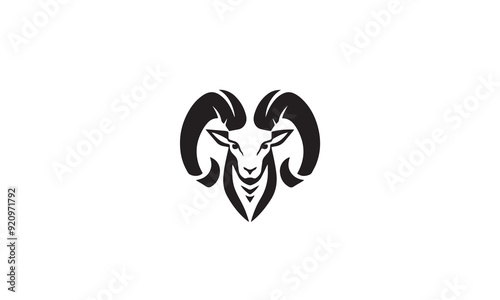 Ram head mascot white background