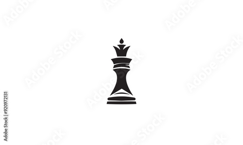 Black Chess silhouette logo design white background