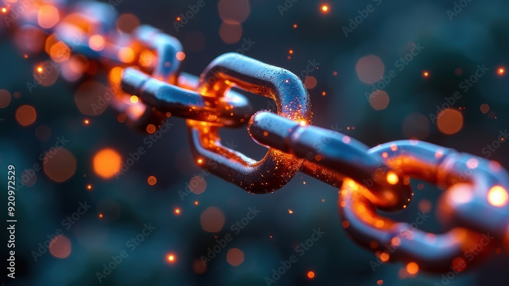Glowing Chain Links: A Modern Interpretation of Strength and Innovation in Industrial Design Glowing Chain Links: A Modern Interpretation of Strength and Innovation in Industrial Design