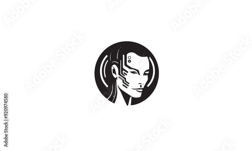 Robot vector logo design