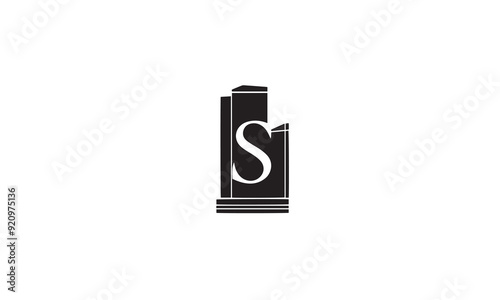 City Building black Real Estate Apartment luxury elegant logo design white background