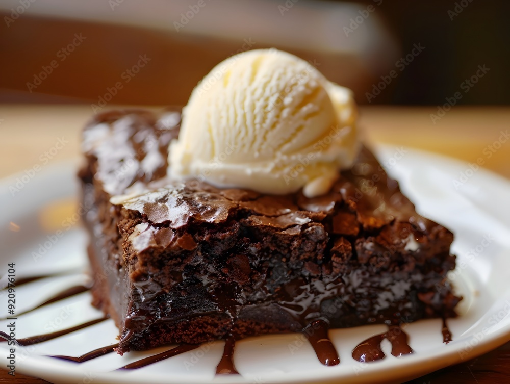 Chocolate Brownie with Vanilla Ice Cream Chocolate Brownie with Vanilla Ice Cream