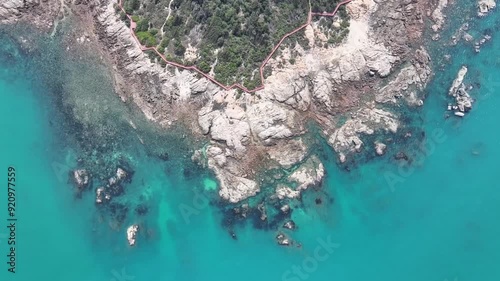 Aerial photography of the beautiful coast of Qizi Bay in Changjiang, Hainan photo