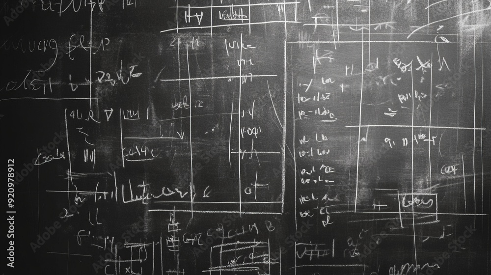 Abstract Mathematical Equations on Chalkboard Abstract Mathematical Equations on Chalkboard