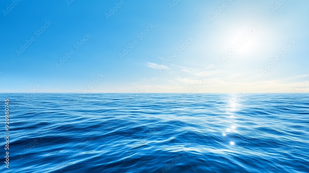 Obraz premium Serene Ocean Waves Under Clear Sky