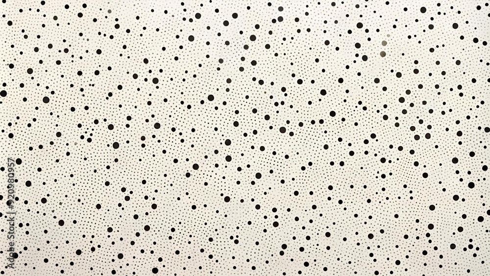 A Dense Array of Randomly Scattered Black Dots on a Pristine White Background  Generative AI