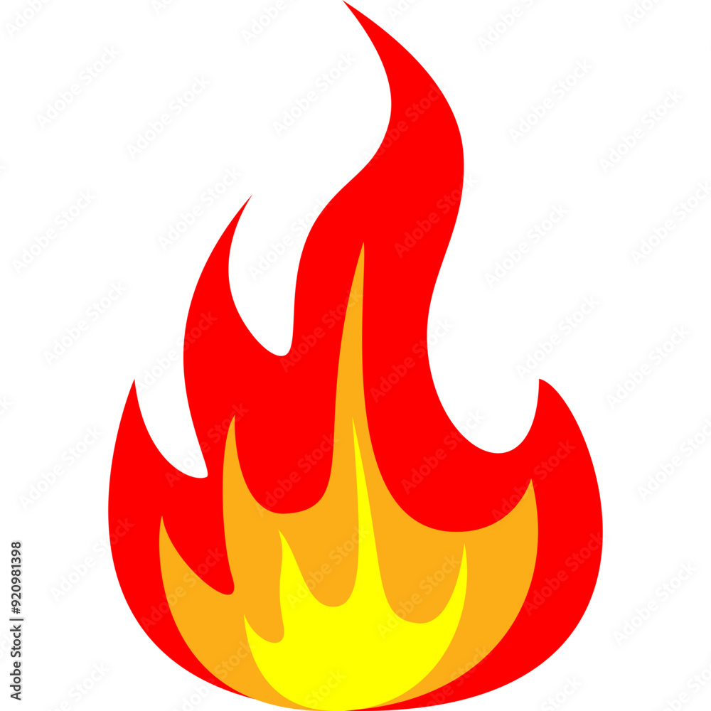 Dynamic Fire Icon Vector With Stylized Flames Dynamic Fire Icon Vector With Stylized Flames