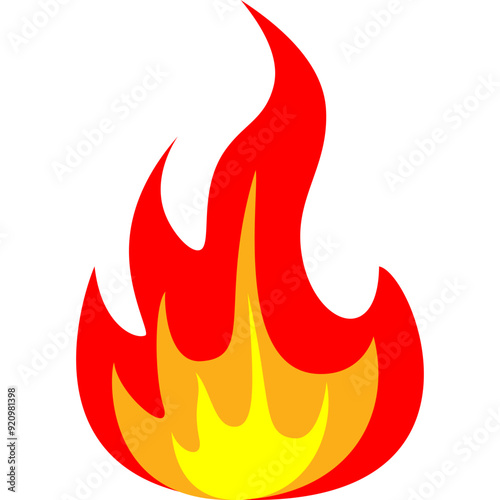 Dynamic Fire Icon Vector With Stylized Flames