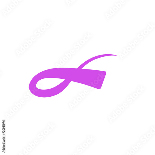 purple tail swoosh calligraphy