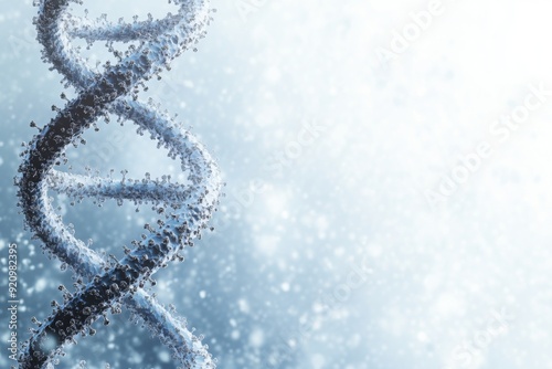 a conceptual background showcasing a 3D DNA