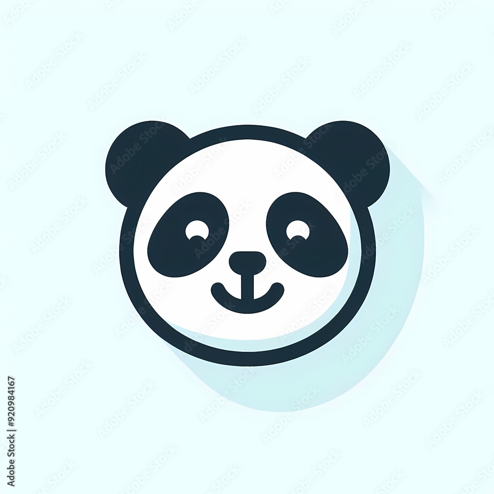Panda face icon with a friendly expression, ideal for use in environmental campaigns and wildlife protection projects Panda face icon with a friendly expression, ideal for use in environmental campaigns and wildlife protection projects