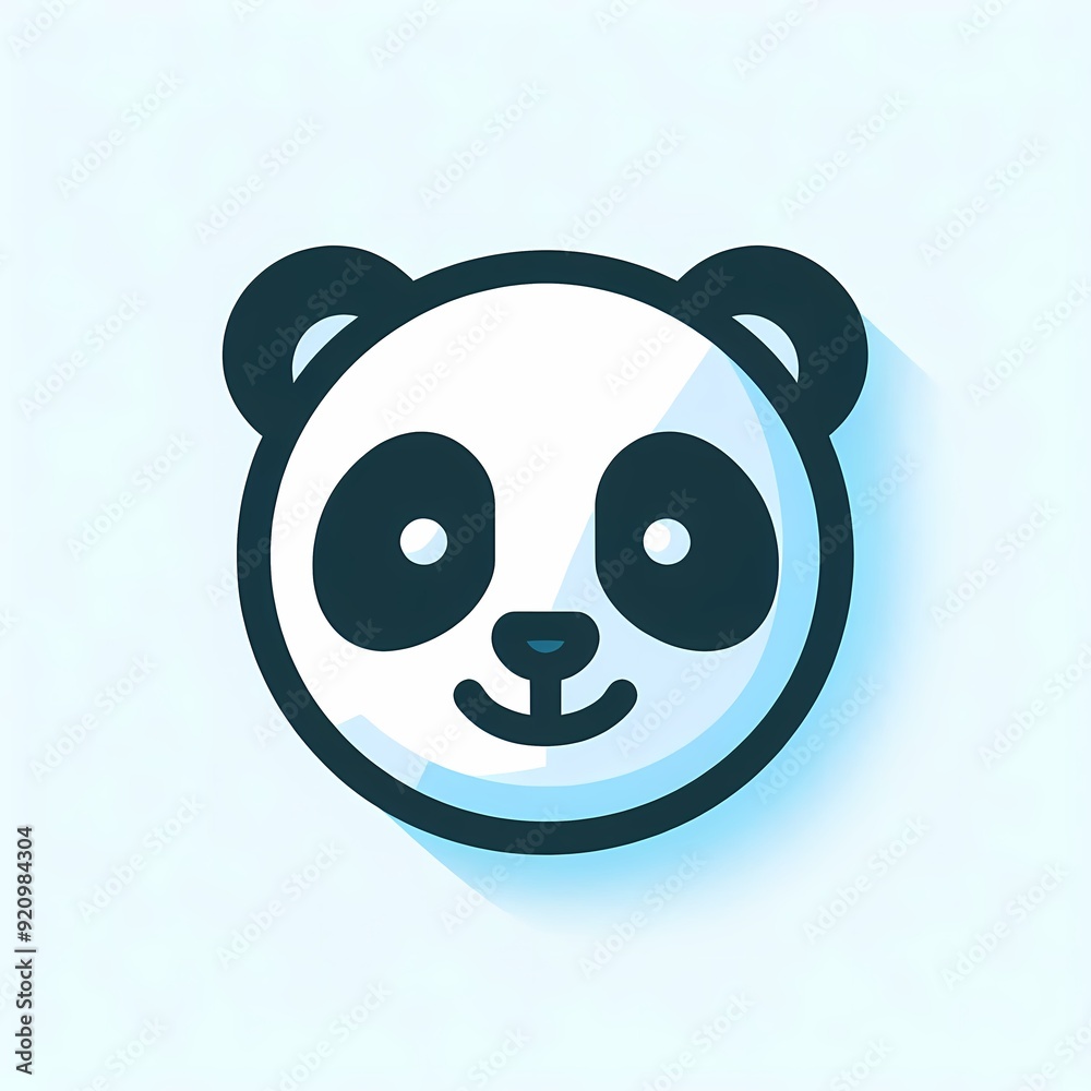 Adorable panda face icon, great for use in wildlife conservation campaigns and eco-friendly branding Adorable panda face icon, great for use in wildlife conservation campaigns and eco-friendly branding