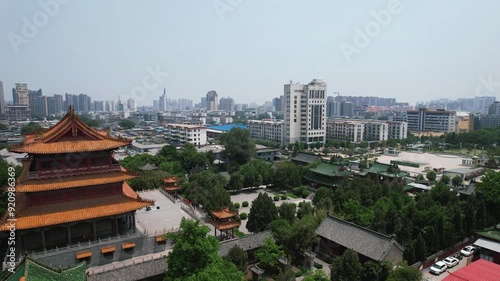 Aerial photography of Chunqiu Tower Scenic Area in Xuchang, Henan photo