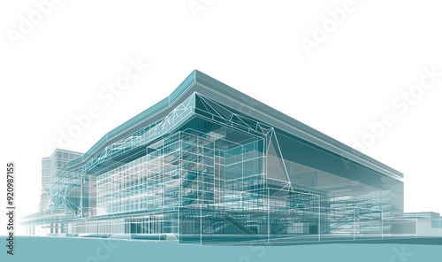 3d rendering sketch of modern building 