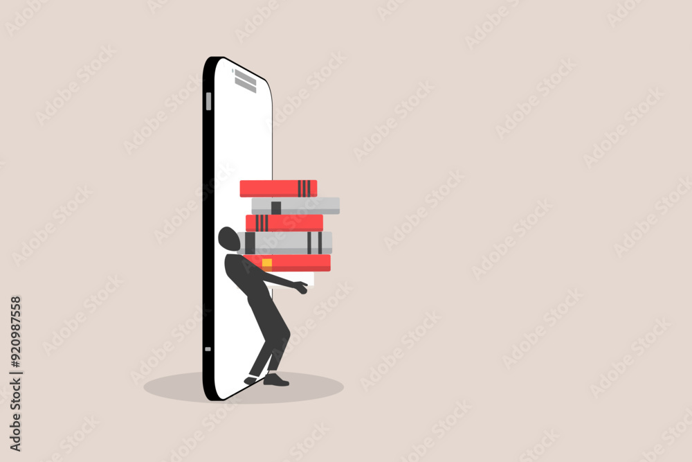 WeCollage Online education concept. book out form smart phone. New course, webinar. Smart thinking and brainstorming WeCollage Online education concept. book out form smart phone. New course, webinar. Smart thinking and brainstorming