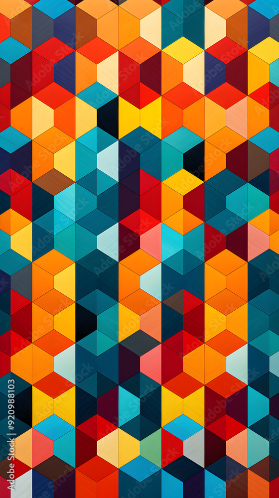 **** Revolving Geometric Shapes: The Masterful Tessellation of Colors & Symmetry **** Revolving Geometric Shapes: The Masterful Tessellation of Colors & Symmetry