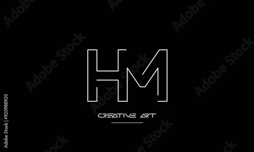 HM, MH, H, M abstract letters logo monogram