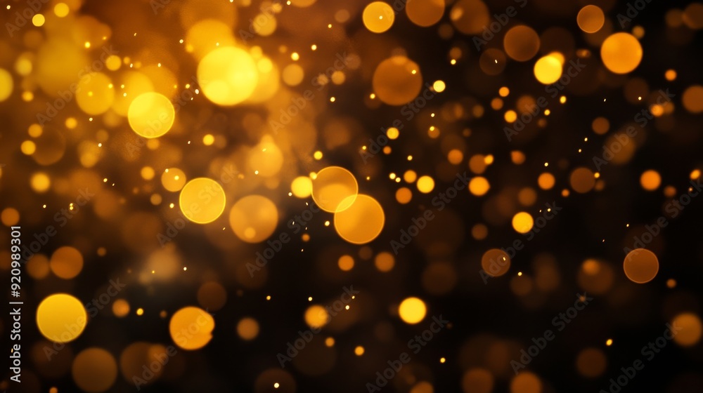 Blurred golden bokeh on black background Blurred golden bokeh on black background