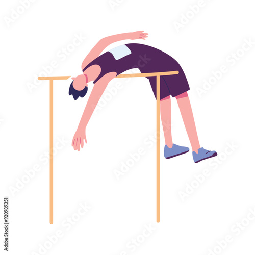 pole vault flat style illustration vector design