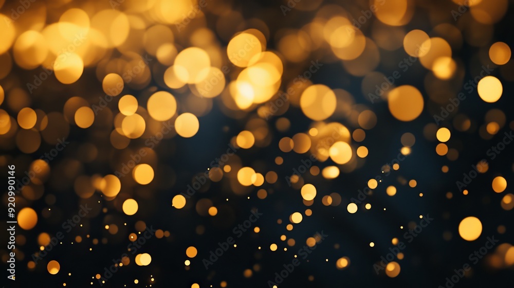 Blurred golden bokeh on black background Blurred golden bokeh on black background