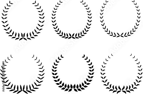 Set of the black laurel wreaths