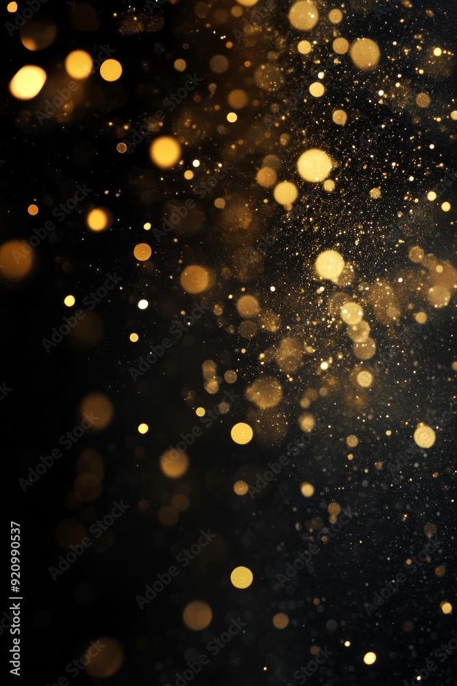 Blurred golden bokeh on black background Blurred golden bokeh on black background